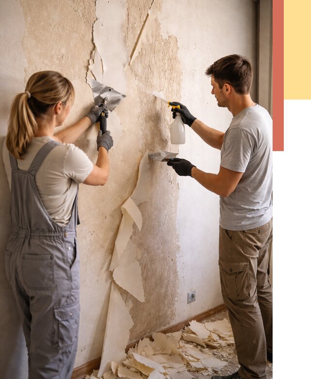 Снятие старых обоев в Муравленко от 5621 руб. под ключ недорого | ОТДЕЛОЧНИК-Мрв