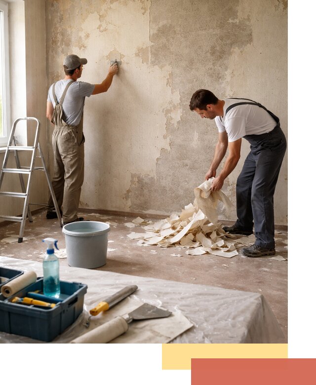 Снятие старых обоев в Муравленко быстро и качественно