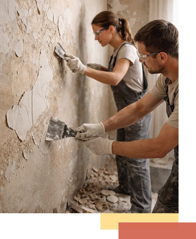 Снятие старой шпаклевки и подготовка поверхностей в Муравленко