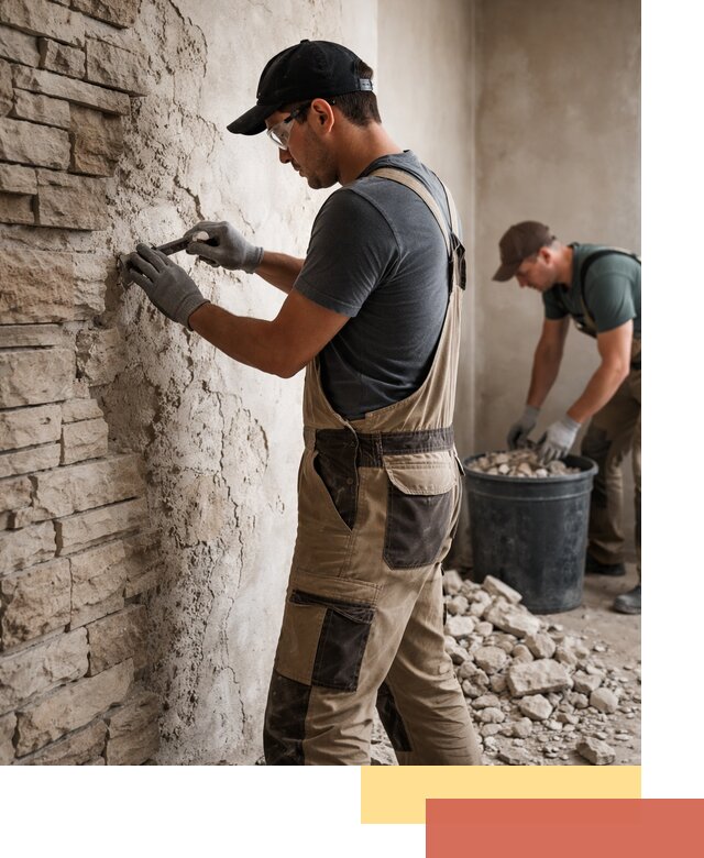 Демонтаж декоративного камня в Муравленко профессионально и безопасно