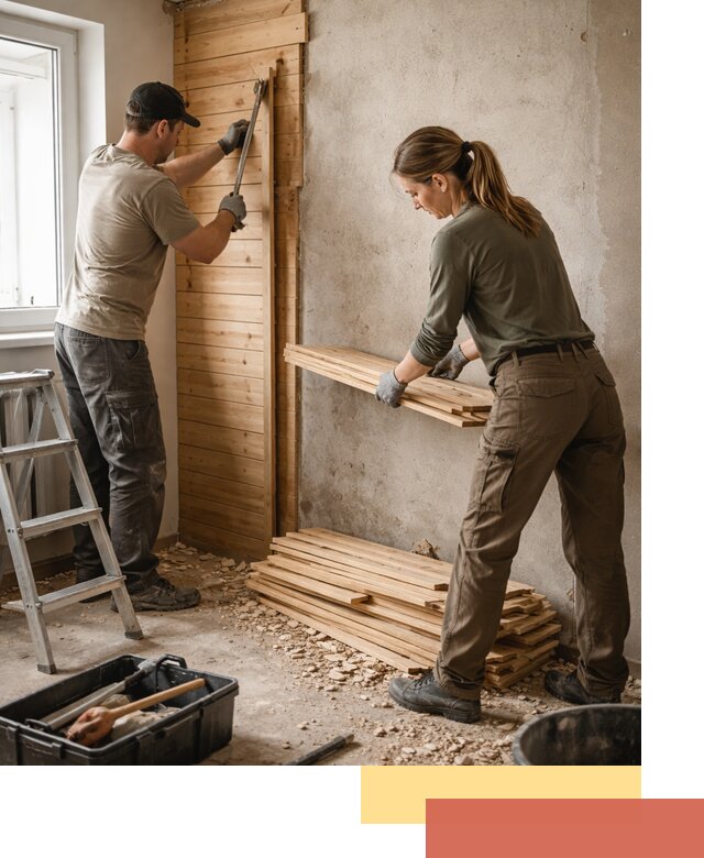 Демонтаж вагонки со стен в Муравленко — профессиональный демонтаж