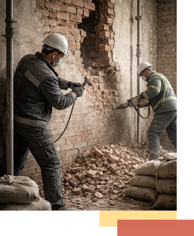 Демонтаж кирпичных стен в Муравленко быстро и безопасно