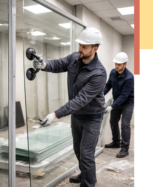 Демонтаж стеклянных перегородок в Муравленко от 3426 руб. — быстро и недорого | ОТДЕЛОЧНИК-Мрв