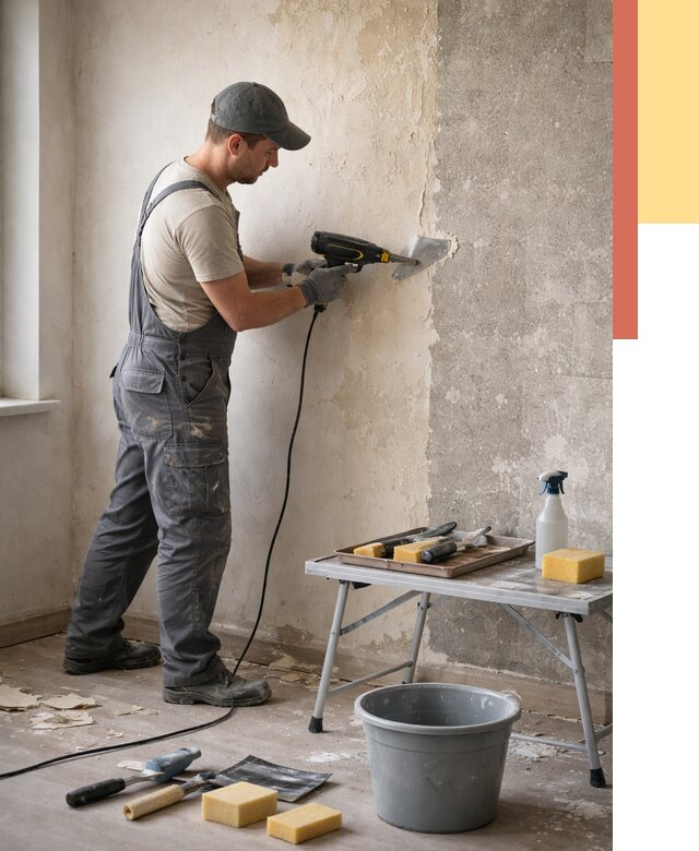 Очистка стен от клея в Муравленко от 1981 руб. — снятие и удаление клея со стен | ОТДЕЛОЧНИК-Мрв