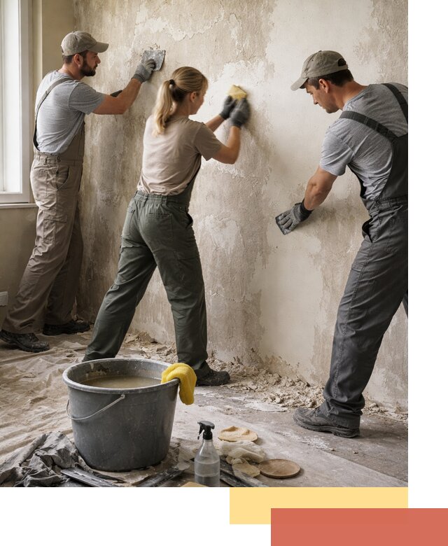 Очистка стен от клея и грунтовки в Муравленко качественно и быстро