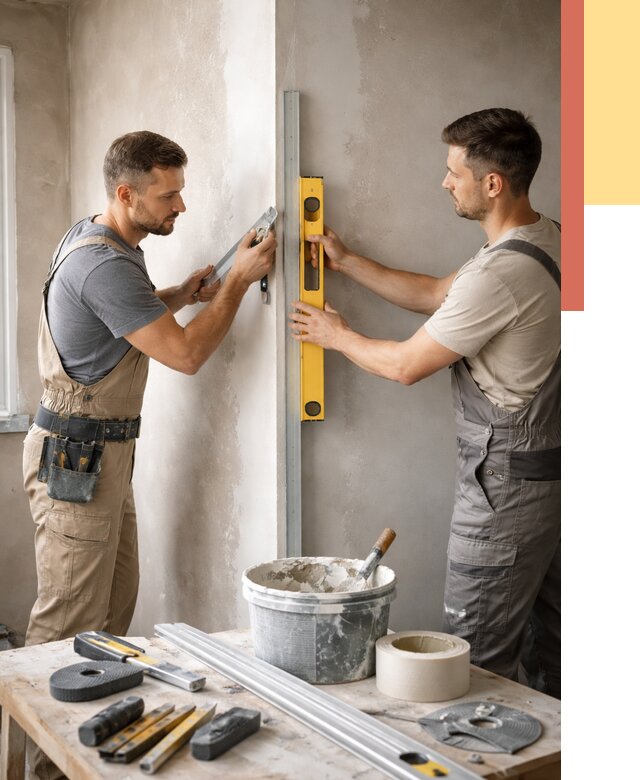 Выведение углов стен в Муравленко от 1981 руб. быстро и недорого | ОТДЕЛОЧНИК-Мрв