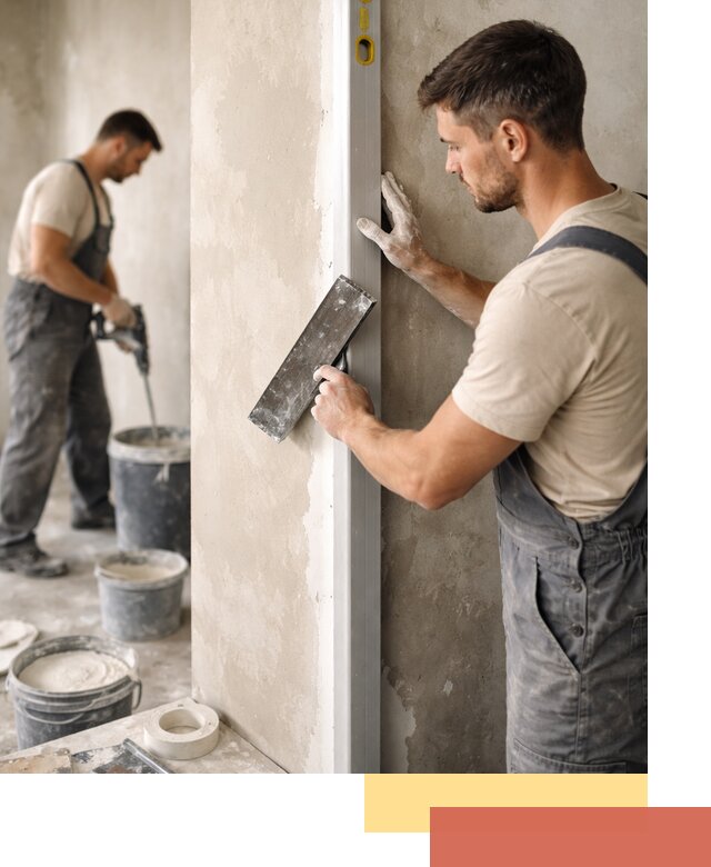 Выведение углов стен в Муравленко: монтаж и оштукатуривание