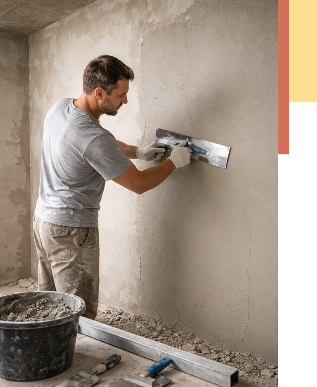 Штукатурка стен без маяков в Муравленко от 7708 руб/м2 — услуги и цена | ОТДЕЛОЧНИК-Мрв