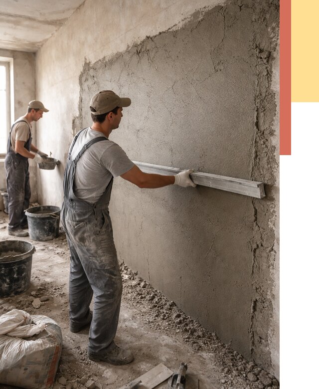 Цементная штукатурка стен в Муравленко от 4818 руб/м2 — быстро и недорого | ОТДЕЛОЧНИК-Мрв