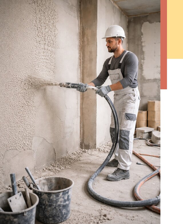 Машинная штукатурка стен в Муравленко под ключ от 6959 руб./м2 | ОТДЕЛОЧНИК-Мрв