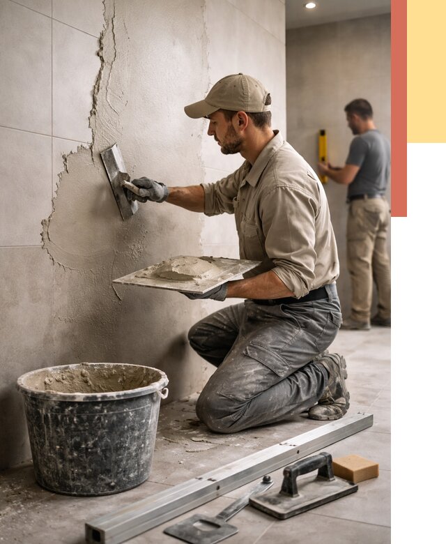 Штукатурка стен в ванной в Муравленко от 4818 руб./м² — выравнивание под ключ | ОТДЕЛОЧНИК-Мрв