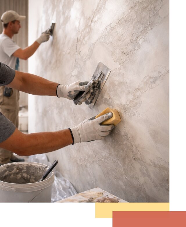 Декоративная штукатурка под мрамор в Муравленко для стен и потолков