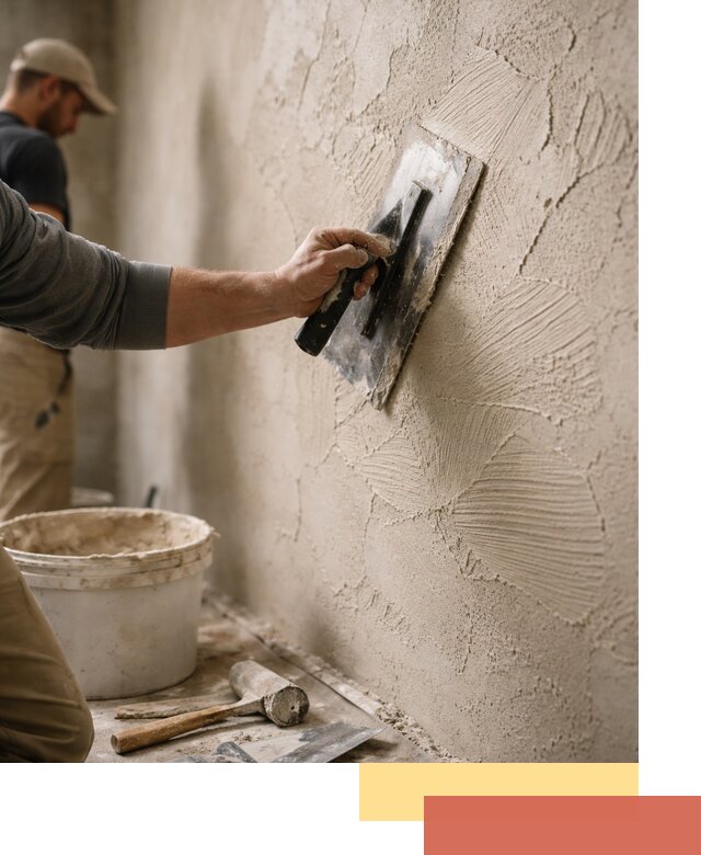 Фактурная штукатурка стен в Муравленко — монтаж, отделка, реставрация