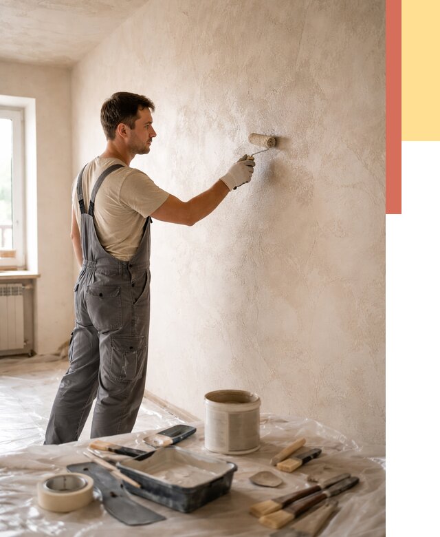 Нанесение лессирующей краски по декоративке в Муравленко от 1874 руб. | ОТДЕЛОЧНИК-Мрв