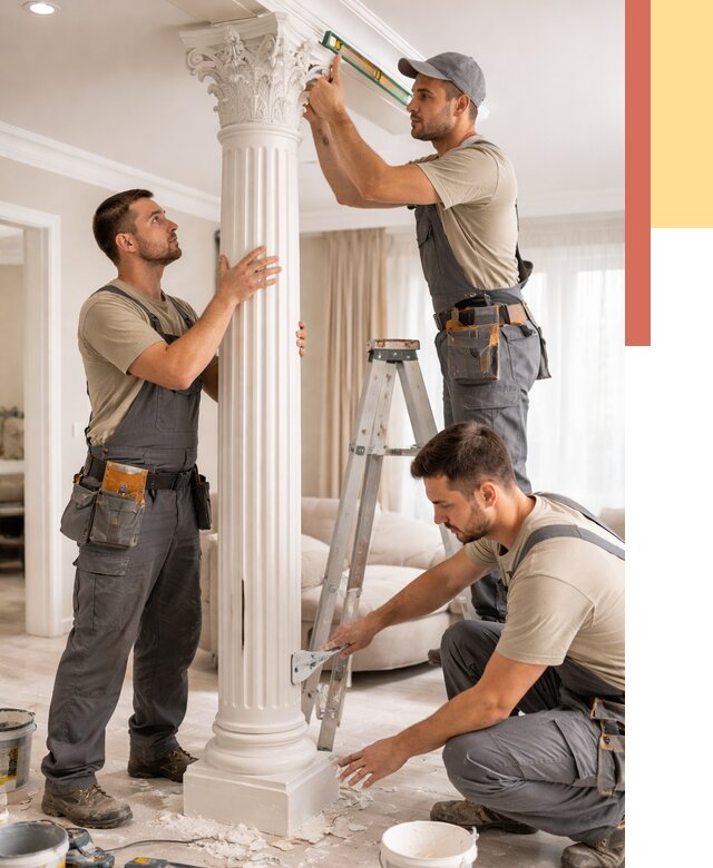 Установка декоративных колонн в Муравленко от 12847 руб. под ключ | ОТДЕЛОЧНИК-Мрв