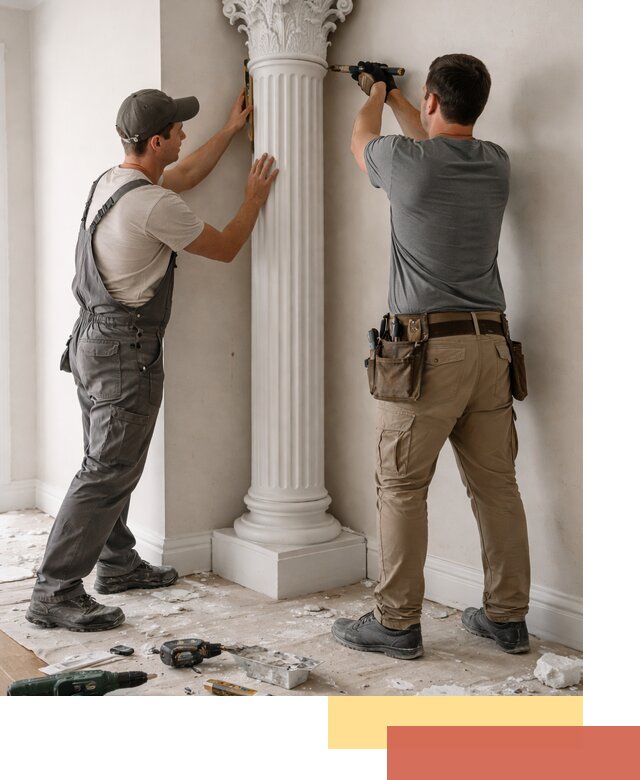 Установка декоративных колонн в Муравленко под ключ