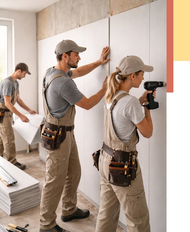 Монтаж ПВХ панелей на стены в Муравленко от 482 руб/м2 — быстро и недорого | ОТДЕЛОЧНИК-Мрв