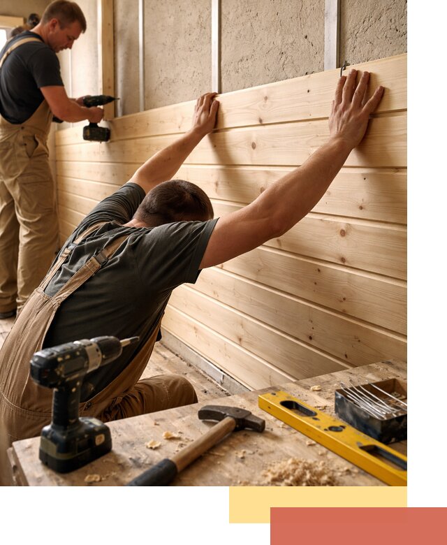 Монтаж деревянной вагонки на стены в Муравленко быстро и качественно