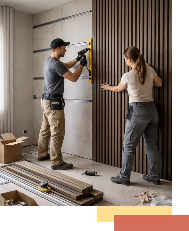 Монтаж реечных панелей на стены в Муравленко