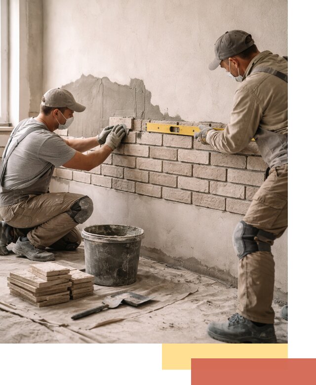 Монтаж декоративного кирпича профессионально в Муравленко