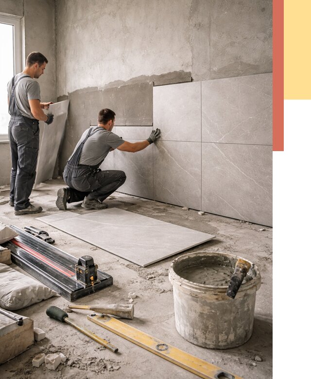 Облицовка стен керамогранитом в Муравленко от 4497 руб./м² — услуги под ключ | ОТДЕЛОЧНИК-Мрв