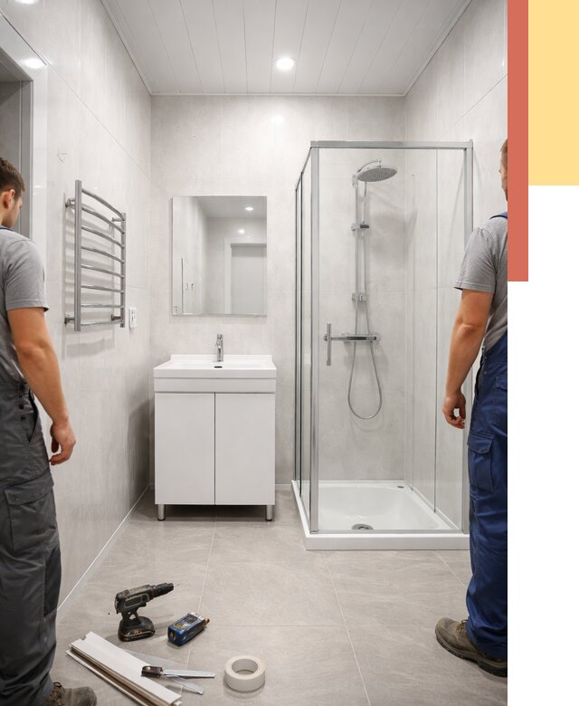 Отделка ванной комнаты панелями ПВХ в Муравленко от 4818 руб. за м2 | ОТДЕЛОЧНИК-Мрв