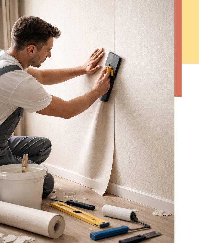 Поклейка виниловых обоев в Муравленко от 4818 руб. | Быстро и недорого — ОТДЕЛОЧНИК-Мрв