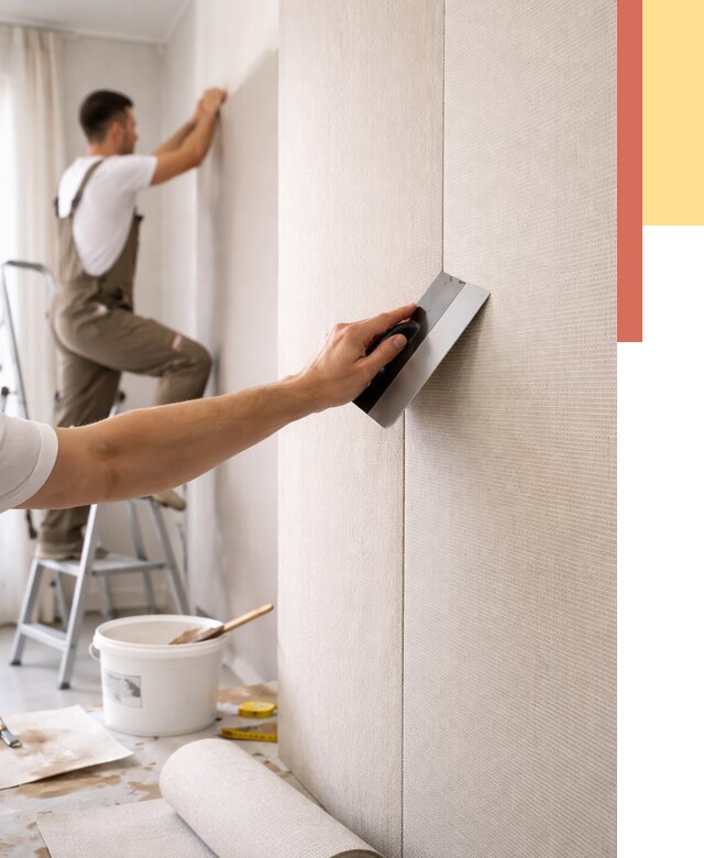 Поклейка текстильных обоев в Муравленко от 4818 руб. под ключ | ОТДЕЛОЧНИК-Мрв