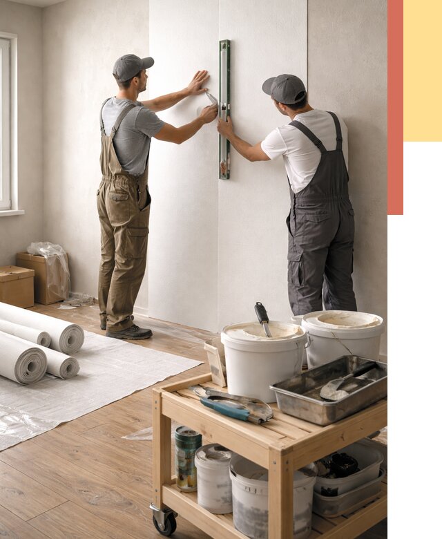 Поклейка стеклообоев в Муравленко от 6959 руб. за м2 — быстро и недорого | ОТДЕЛОЧНИК-Мрв