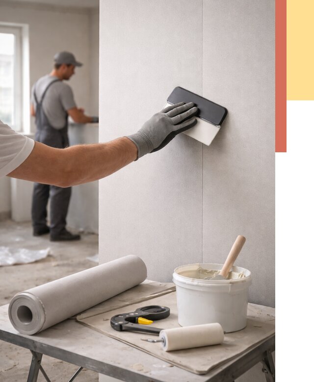 Поклейка обоев под покраску в Муравленко от 3747 руб. за м2 | ОТДЕЛОЧНИК-Мрв