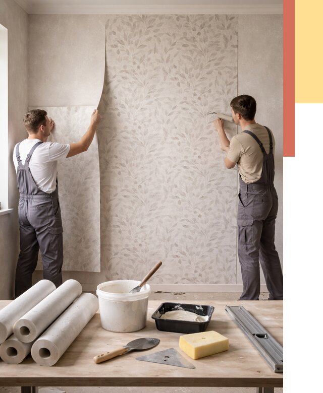 Поклейка обоев с подбором рисунка в Муравленко от 3747 руб. | ОТДЕЛОЧНИК-Мрв - быстро и недорого