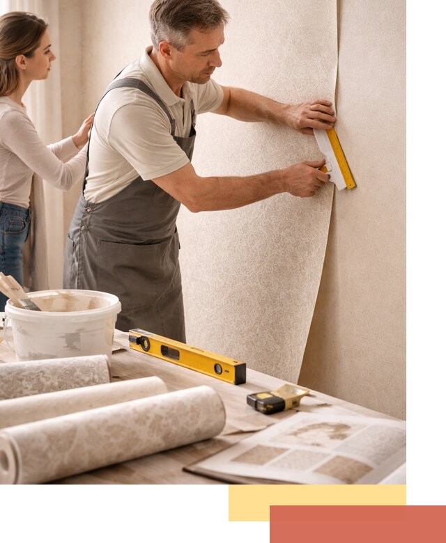 Поклейка обоев с подбором рисунка в Муравленко