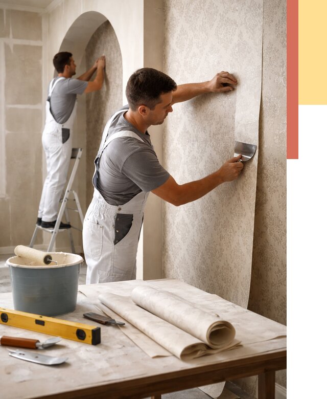 Поклейка обоев на сложные стены в Муравленко от 2998 руб. под ключ | ОТДЕЛОЧНИК-Мрв