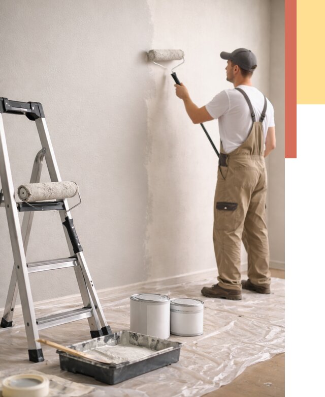 Покраска стен латексной краской в Муравленко от 4818 руб. за м2 | ОТДЕЛОЧНИК-Мрв