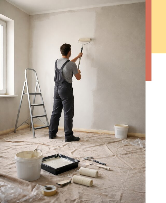 Покраска стен моющейся краской в Муравленко от 375 руб./м² — быстро и недорого | ОТДЕЛОЧНИК-Мрв