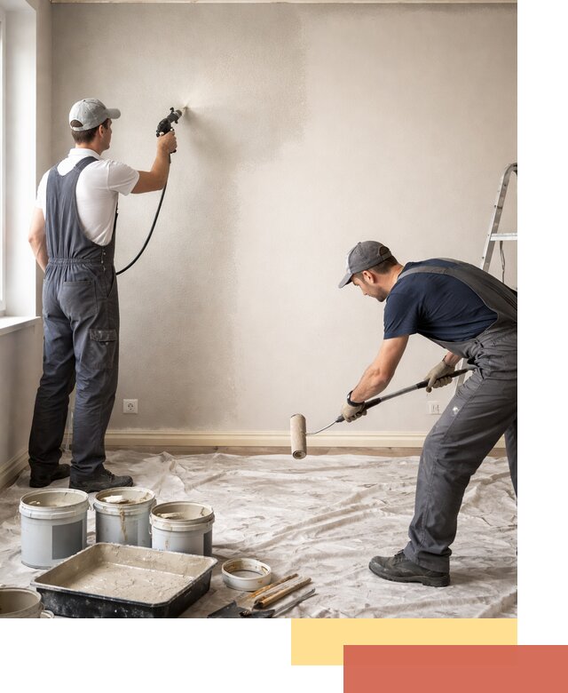 Покраска стен моющейся краской и защита поверхностей в Муравленко