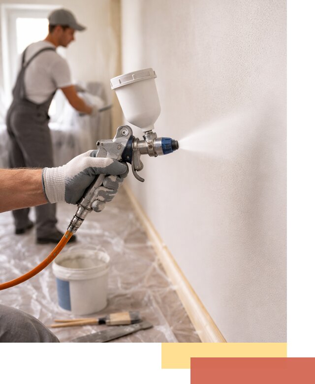 Покраска стен краскопультом в Муравленко быстро и качественно