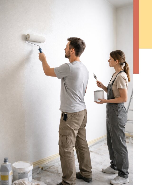 Окраска стен по стеклохолсту в Муравленко от 4818 руб/м² под ключ | ОТДЕЛОЧНИК-Мрв