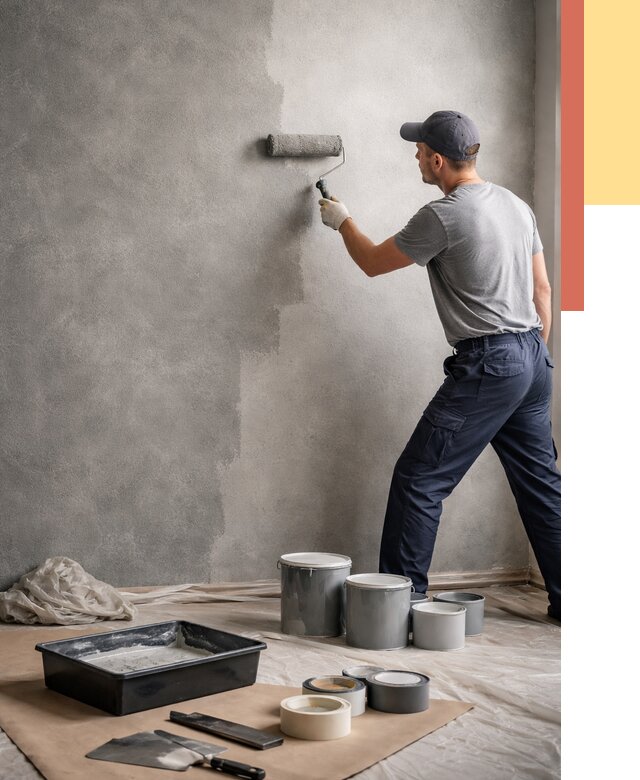 Покраска стен под бетон в Муравленко от 696 руб. за м2 — быстро и недорого | ОТДЕЛОЧНИК-Мрв