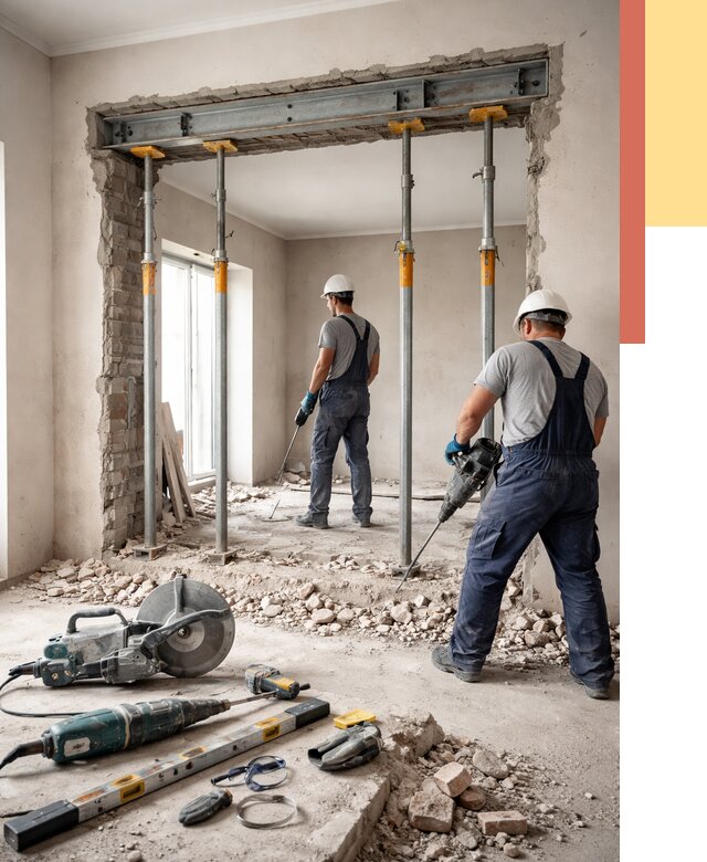 Прорезка проема в стене в Муравленко от 4818 руб. — быстро и недорого | ОТДЕЛОЧНИК-Мрв