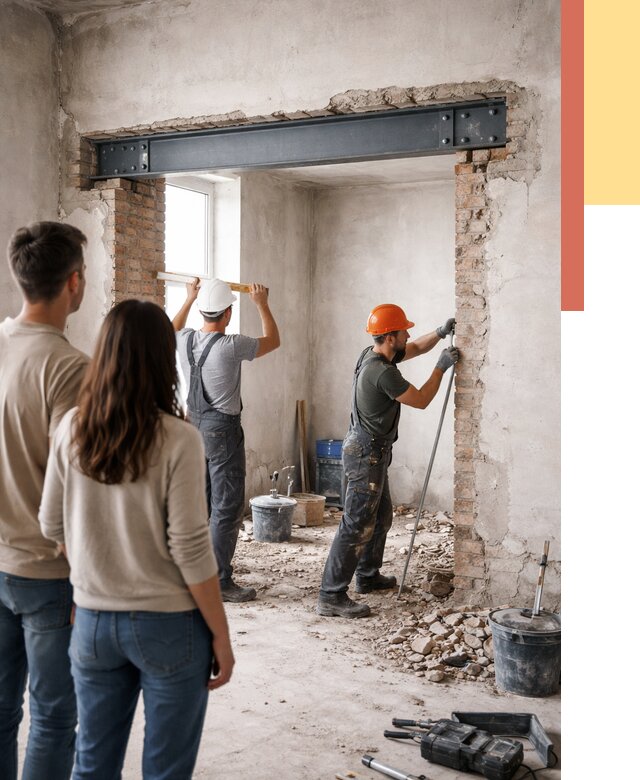 Усиление проема в стене в Муравленко от 10171 руб. — усиление дверного проема металлоконструкцией | ОТДЕЛОЧНИК-Мрв