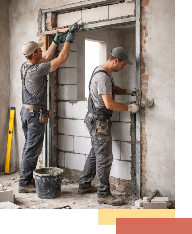 Закладка дверного проема под ключ в Муравленко: демонтаж, монтаж, отделка