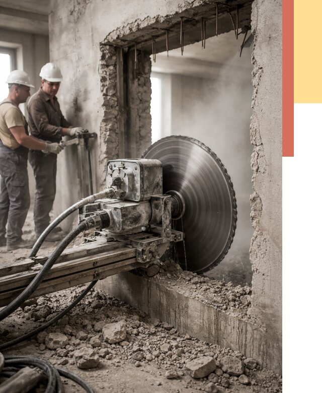 Алмазная резка проемов в Муравленко от 4818 руб. быстро и недорого | ОТДЕЛОЧНИК-Мрв