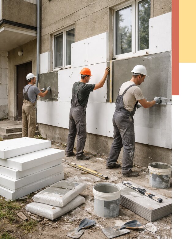 Утепление стен пенопластом в Муравленко от 1874 руб. — недорого и под ключ | ОТДЕЛОЧНИК-Мрв