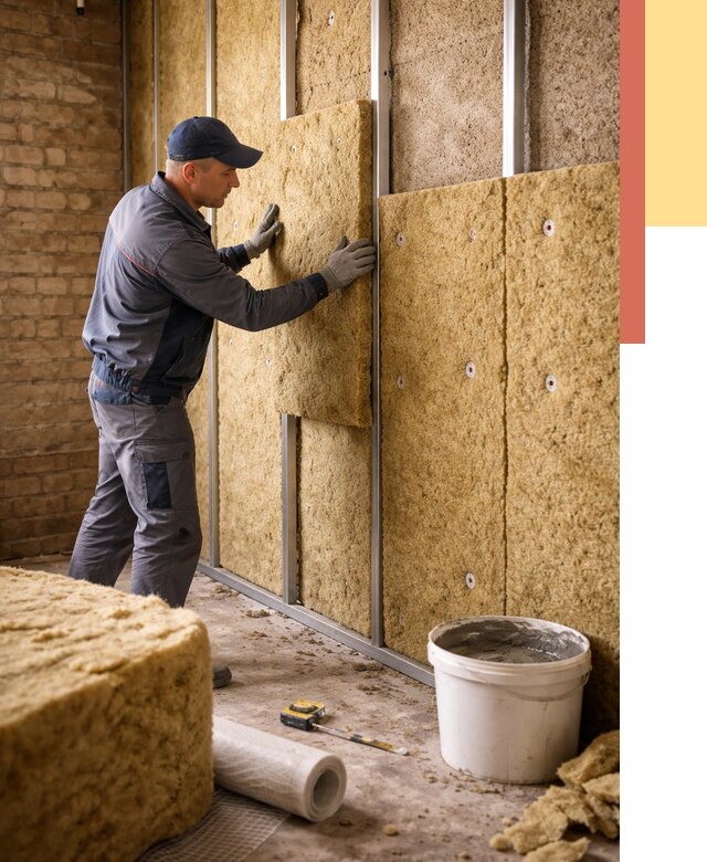 Утепление стен минватой в Муравленко от 1445 руб./м2 — недорого и быстро | ОТДЕЛОЧНИК-Мрв