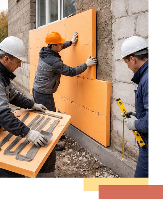 Утепление фасада пеноплексом под ключ в Муравленко