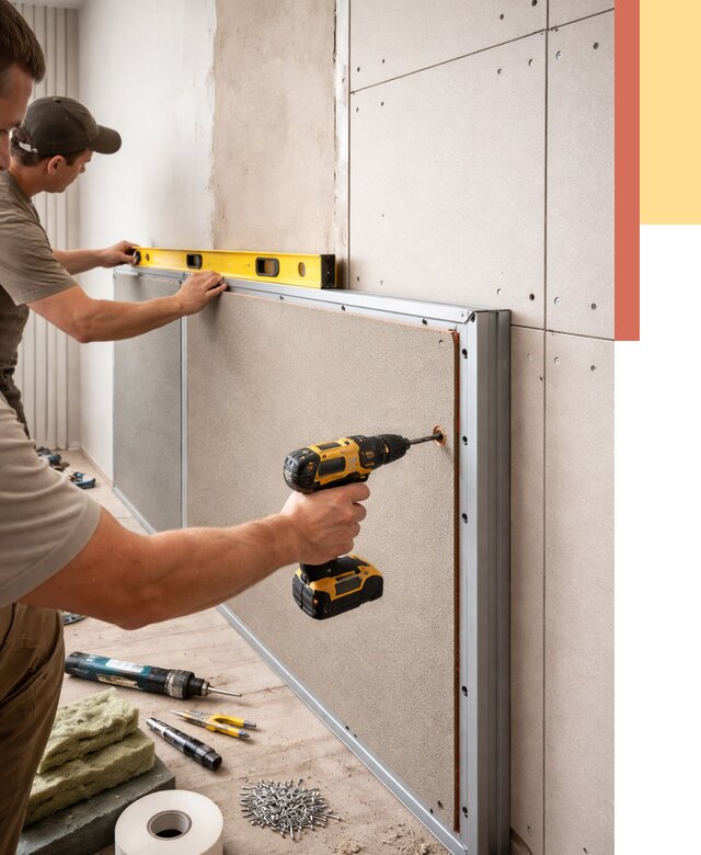 Шумоизоляция стен панелями ЗИПС в Муравленко от 2355 руб./м² под ключ | ОТДЕЛОЧНИК-Мрв