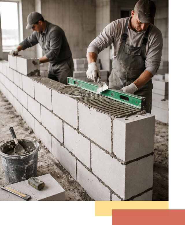 Кладка перегородок из газобетона в Муравленко быстро и качественно