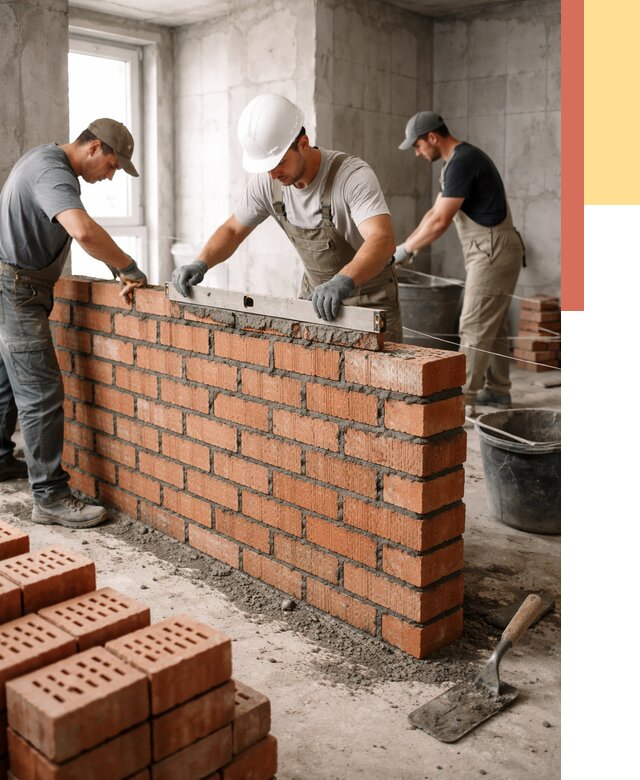 Кладка перегородок из кирпича в Муравленко от 3747 руб. за м² | ОТДЕЛОЧНИК-Мрв