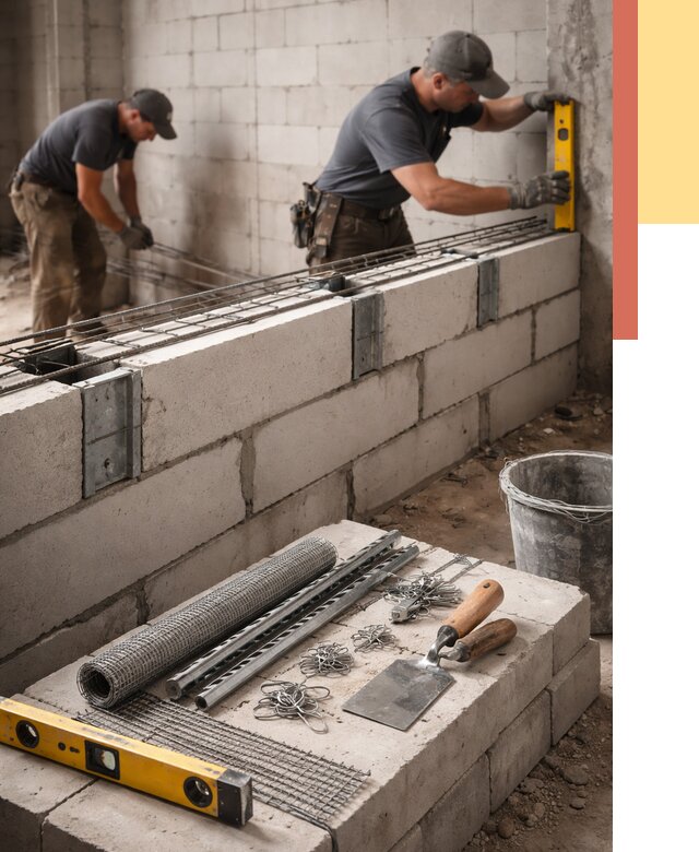 Армирование кладки перегородок в Муравленко от 803 руб. под ключ | ОТДЕЛОЧНИК-Мрв